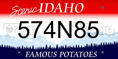 574N85 Idaho License Plate