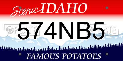 574NB5 Idaho License Plate