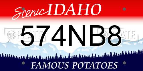 574NB8 Idaho License Plate