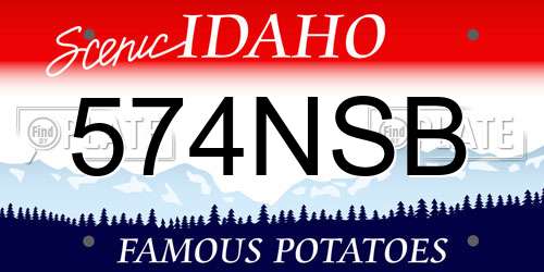 574NSB Idaho License Plate