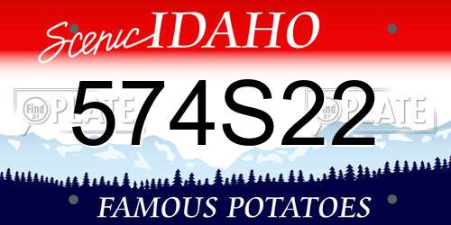 574S22 Idaho License Plate