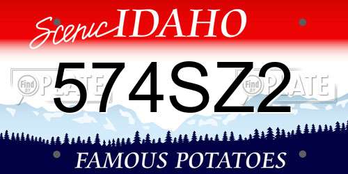 574SZ2 Idaho License Plate