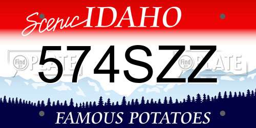 574SZZ Idaho License Plate