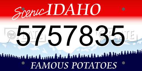5757835 Idaho License Plate