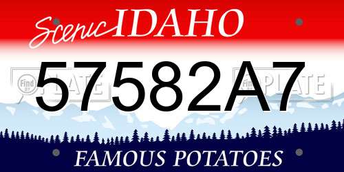 57582A7 Idaho License Plate