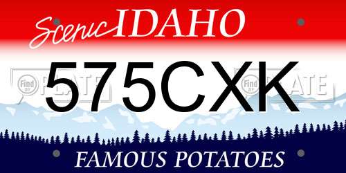 575CXK Idaho License Plate