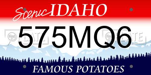 575MQ6 Idaho License Plate