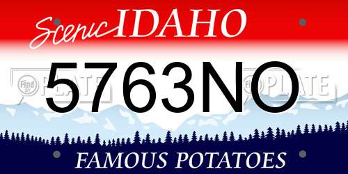 5763NO Idaho License Plate