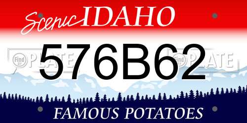 576B62 Idaho License Plate