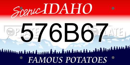 576B67 Idaho License Plate
