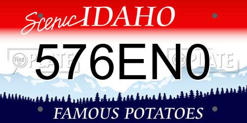 576EN0 Idaho License Plate