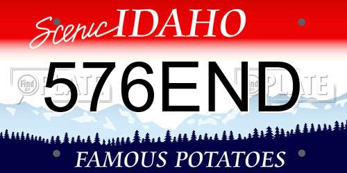 576END Idaho License Plate