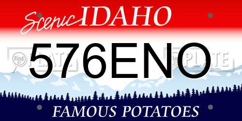 576ENO Idaho License Plate
