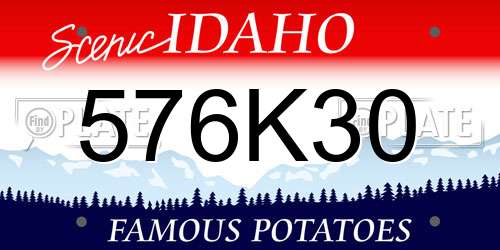 576K30 Idaho License Plate