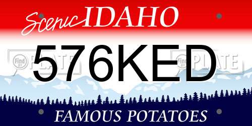 576KED Idaho License Plate