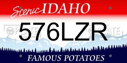576LZR Idaho License Plate
