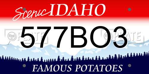 577BO3 Idaho License Plate