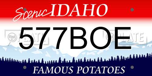 577BOE Idaho License Plate