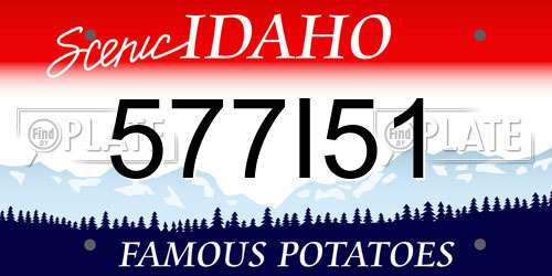 577I51 Idaho License Plate