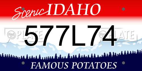 577L74 Idaho License Plate