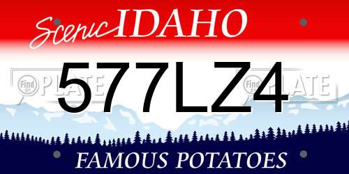577LZ4 Idaho License Plate