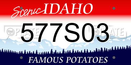 577S03 Idaho License Plate