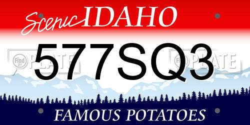 577SQ3 Idaho License Plate