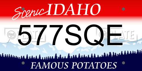 577SQE Idaho License Plate