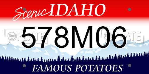 578M06 Idaho License Plate