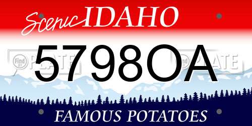 5798OA Idaho License Plate