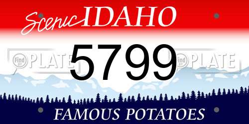 5799 Idaho License Plate