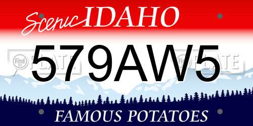 579AW5 Idaho License Plate