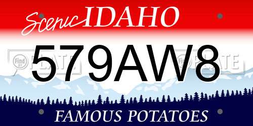 579AW8 Idaho License Plate