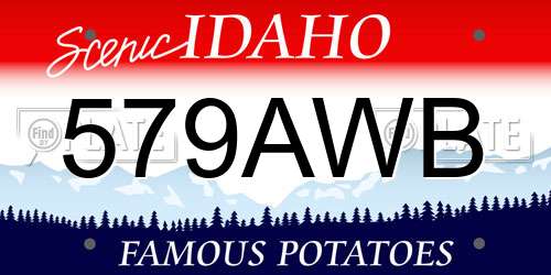 579AWB Idaho License Plate