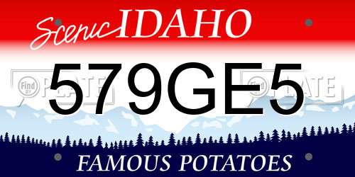 579GE5 Idaho License Plate