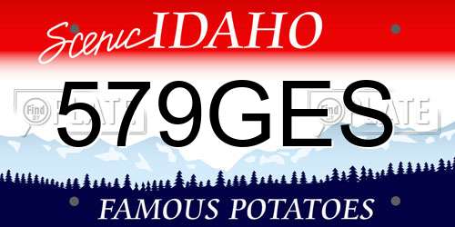 579GES Idaho License Plate