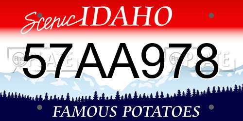 57AA978 Idaho License Plate