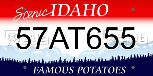57AT655 Idaho License Plate