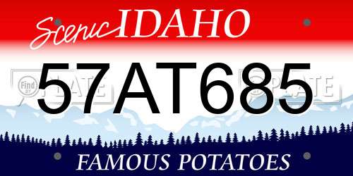 57AT685 Idaho License Plate