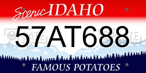 57AT688 Idaho License Plate