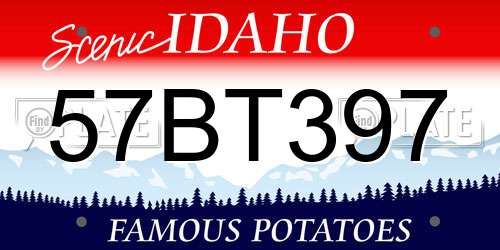 57BT397 Idaho License Plate