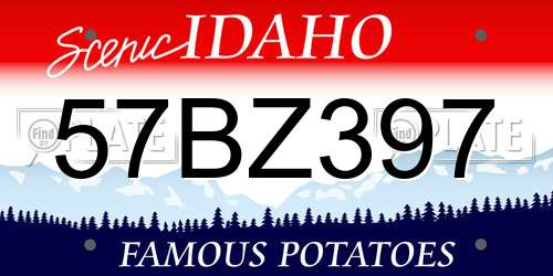 57BZ397 Idaho License Plate