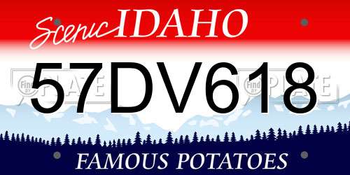 57DV618 Idaho License Plate