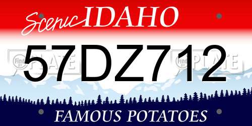 57DZ712 Idaho License Plate