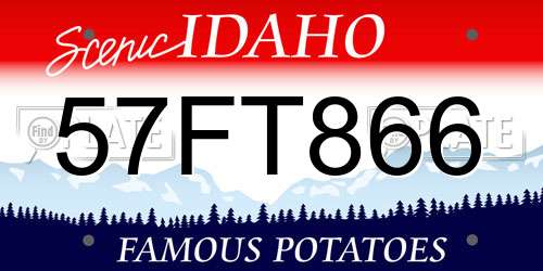 57FT866 Idaho License Plate