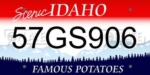 57GS906 Idaho License Plate