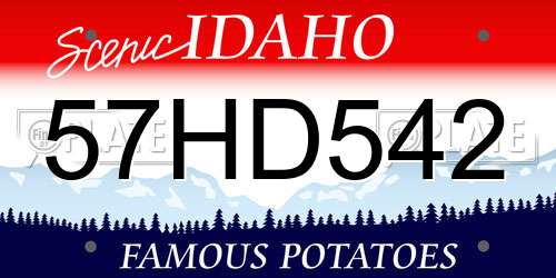 57HD542 Idaho License Plate
