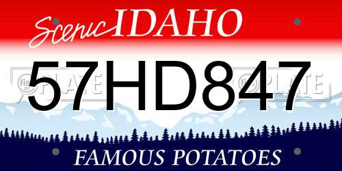 57HD847 Idaho License Plate