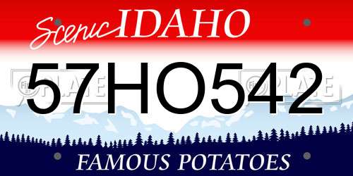 57HO542 Idaho License Plate