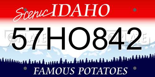57HO842 Idaho License Plate